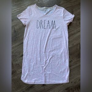 Rae Dunn pink and white cheetah print “Dream” night shirt